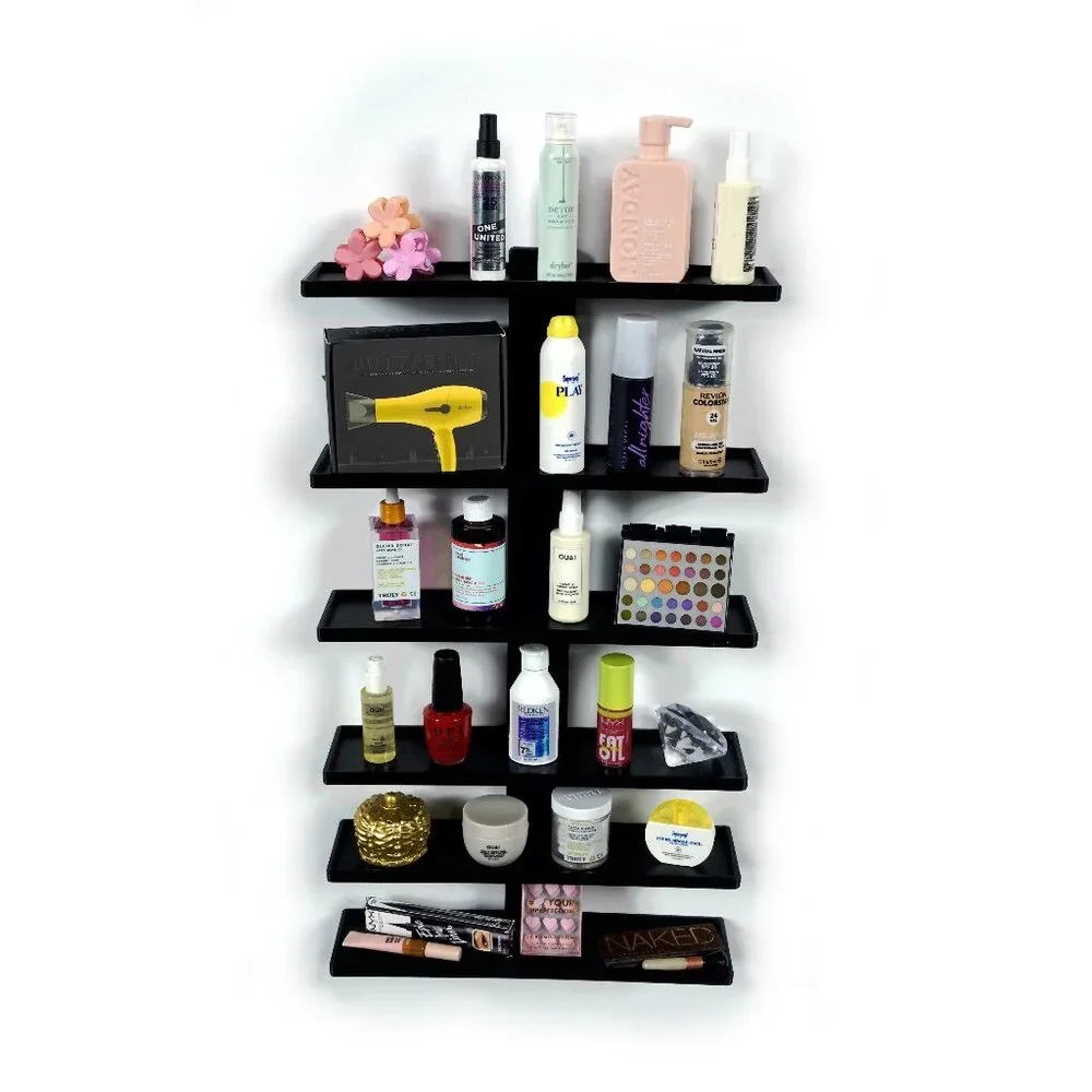 Wall Mounted Display Shelf for ULTA Mini Brands BLACK - 6 Shelves
